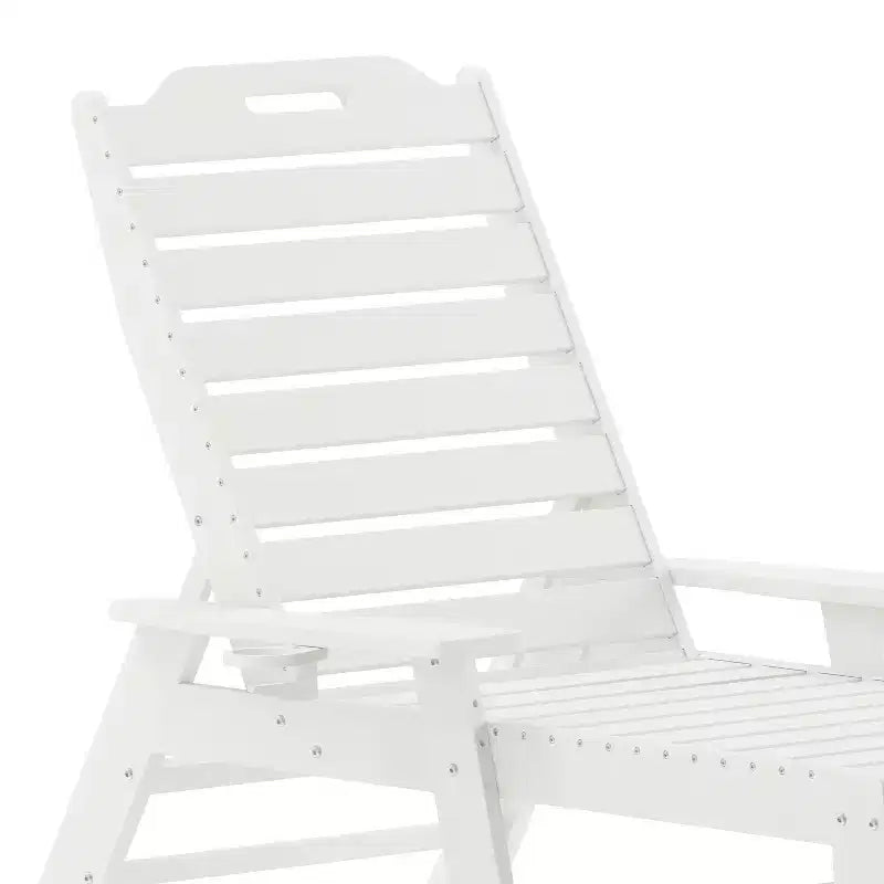 Flash Furniture Monterey Sedia a Sdraio Regolabile Adirondack con Portabicchieri - Sedia da Giardino in HDPE per Interni ed Esterni Resistente alle Intemperie