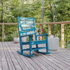 Sedia a Dondolo Contemporanea Manchester Flash Furniture, in HDPE per Interni ed Esterni