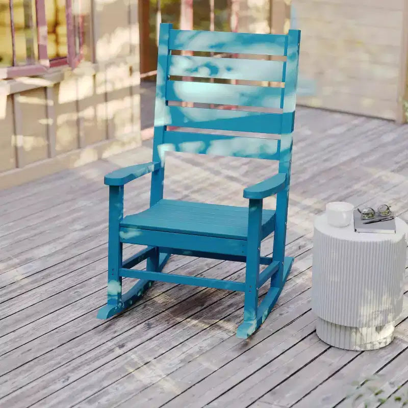 Sedia a Dondolo Contemporanea Manchester Flash Furniture, in HDPE per Interni ed Esterni