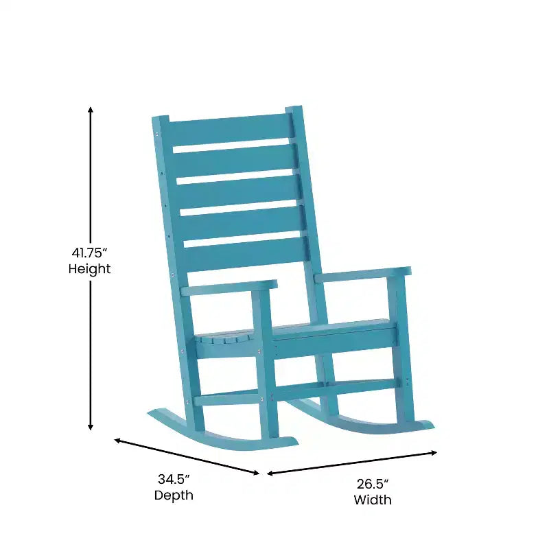 Sedia a Dondolo Contemporanea Manchester Flash Furniture, in HDPE per Interni ed Esterni