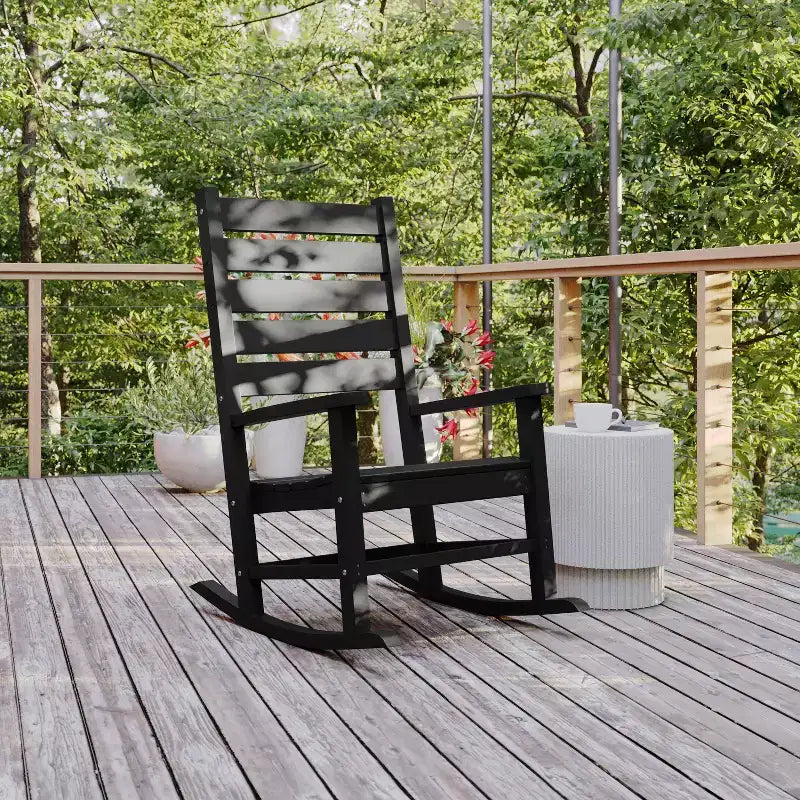 Sedia a Dondolo Contemporanea Manchester Flash Furniture, in HDPE per Interni ed Esterni
