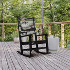 Sedia a Dondolo Contemporanea Manchester Flash Furniture, in HDPE per Interni ed Esterni