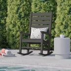 Sedia a Dondolo Contemporanea Manchester Flash Furniture, in HDPE per Interni ed Esterni