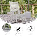Sedia a Dondolo Contemporanea Manchester Flash Furniture, in HDPE per Interni ed Esterni