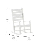 Sedia a Dondolo Contemporanea Manchester Flash Furniture, in HDPE per Interni ed Esterni