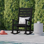 Sedia a Dondolo Contemporanea Manchester Flash Furniture, in HDPE per Interni ed Esterni