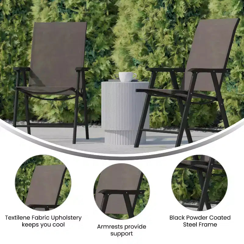Flash Furniture Paladin Outdoor Folding Patio Sling Chair (2 Pack)