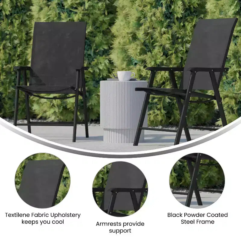 Flash Furniture Paladin Outdoor Folding Patio Sling Chair (2 Pack)