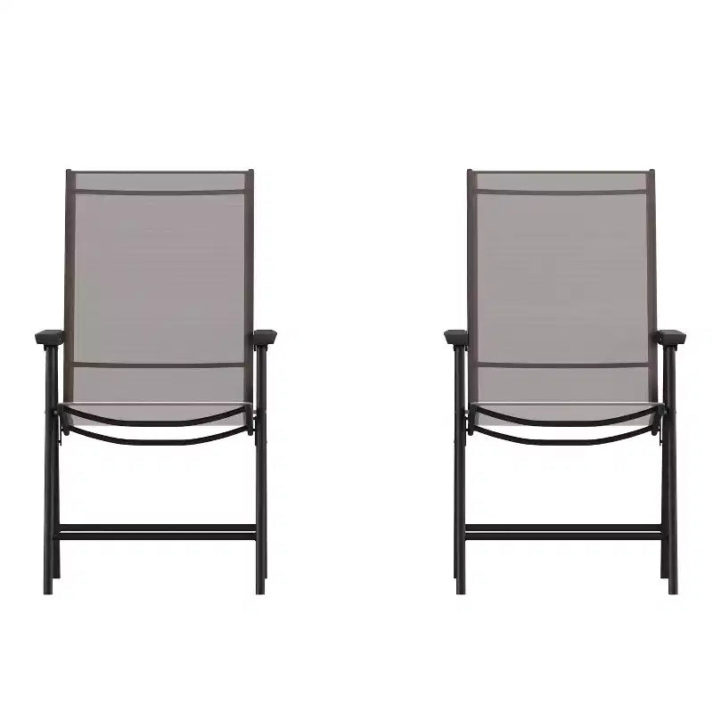 Flash Furniture Paladin Sedia Pieghevole da Esterno per Patio con Sedile in Tessuto, Confezione da 2