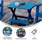 Tavolino laterale pieghevole per esterni Flash Furniture Halifax, tavolino laterale Adirondack portatile in HDPE per tutte le stagioni