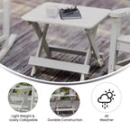Tavolino laterale pieghevole per esterni Flash Furniture Halifax, tavolino laterale Adirondack portatile in HDPE per tutte le stagioni