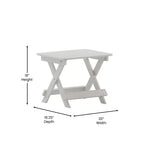 Tavolino laterale pieghevole per esterni Flash Furniture Halifax, tavolino laterale Adirondack portatile in HDPE per tutte le stagioni