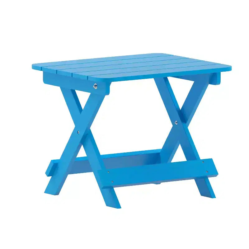Tavolino laterale pieghevole per esterni Flash Furniture Halifax, tavolino laterale Adirondack portatile in HDPE per tutte le stagioni