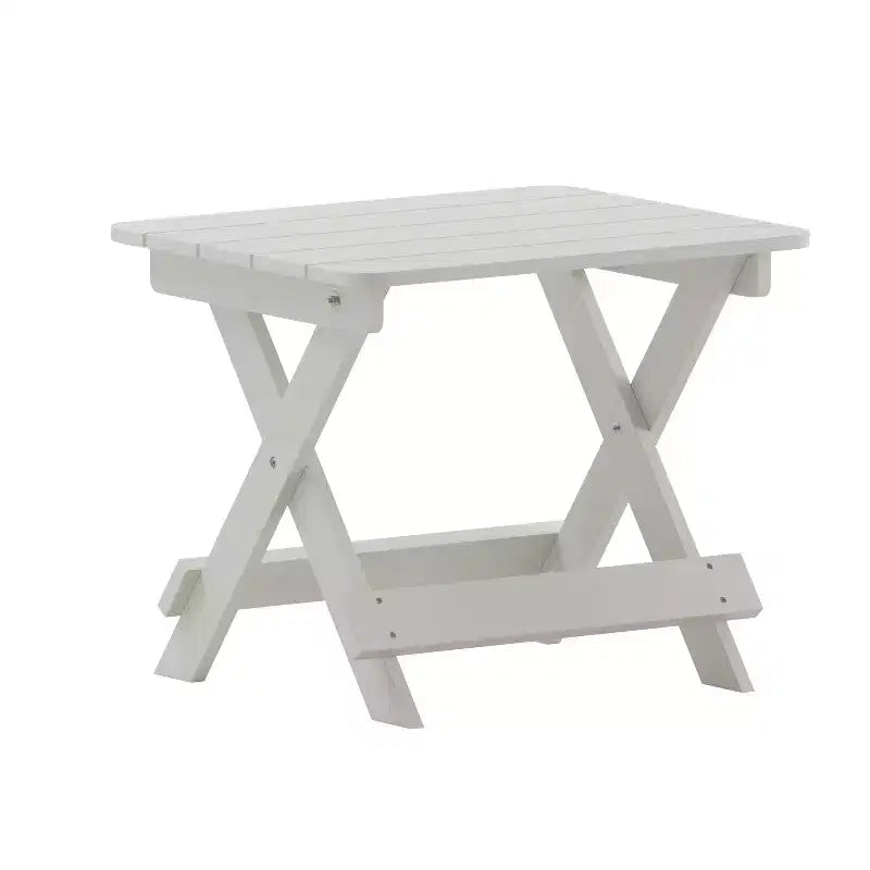 Tavolino laterale pieghevole per esterni Flash Furniture Halifax, tavolino laterale Adirondack portatile in HDPE per tutte le stagioni