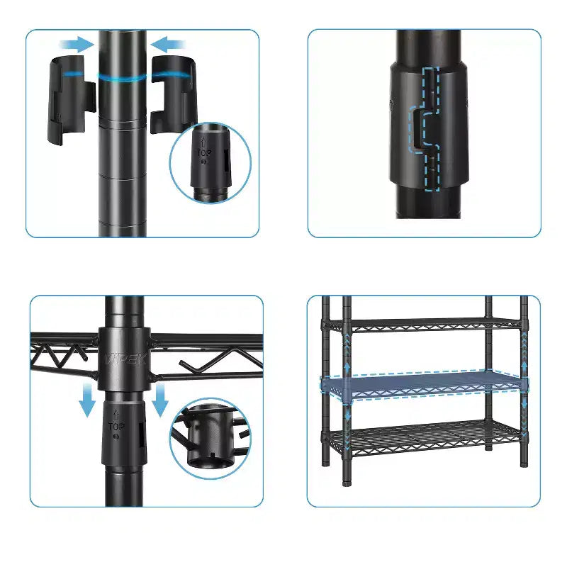 VIPEK R4 Rolling Garment Rack Heavy Duty Clothes Rack with Double Rods and Lockable Wheels