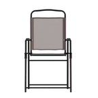 Flash Furniture Set of 4 Mystic Folding Patio Sling Chairs, Outdoor Textilene Lawn Chairs with Armrests