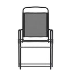Flash Furniture Set of 4 Mystic Folding Patio Sling Chairs, Outdoor Textilene Lawn Chairs with Armrests