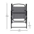 Flash Furniture Set of 4 Mystic Folding Patio Sling Chairs, Outdoor Textilene Lawn Chairs with Armrests
