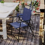 Flash Furniture Set of 4 Mystic Folding Patio Sling Chairs, Outdoor Textilene Lawn Chairs with Armrests