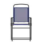 Flash Furniture Set of 4 Mystic Folding Patio Sling Chairs, Outdoor Textilene Lawn Chairs with Armrests