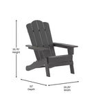 Flash Furniture Newport Sedia Adirondack con portabicchieri, sedia Adirondack in HDPE resistente alle intemperie