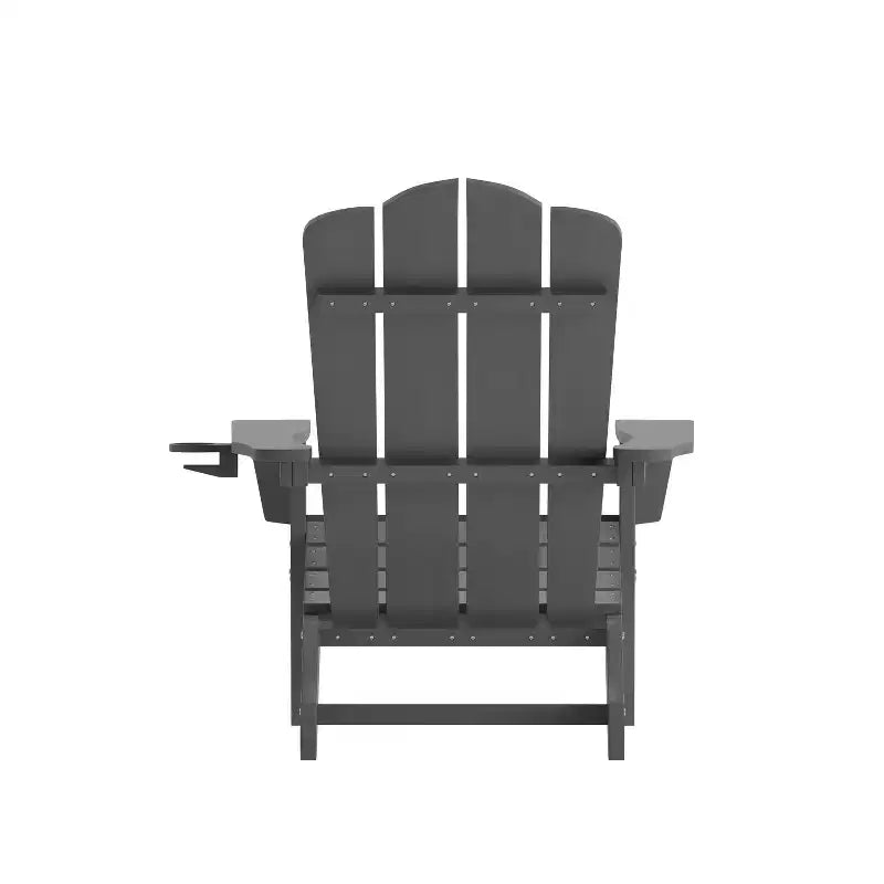 Flash Furniture Newport Sedia Adirondack con portabicchieri, sedia Adirondack in HDPE resistente alle intemperie