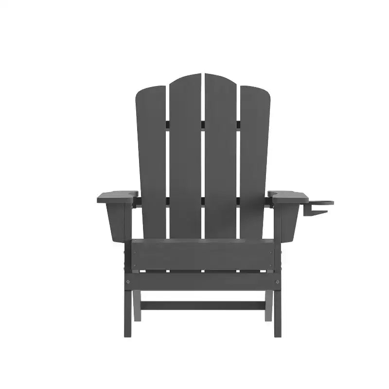 Flash Furniture Newport Sedia Adirondack con portabicchieri, sedia Adirondack in HDPE resistente alle intemperie