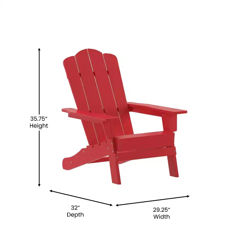 Flash Furniture Newport Sedia Adirondack con portabicchieri, sedia Adirondack in HDPE resistente alle intemperie