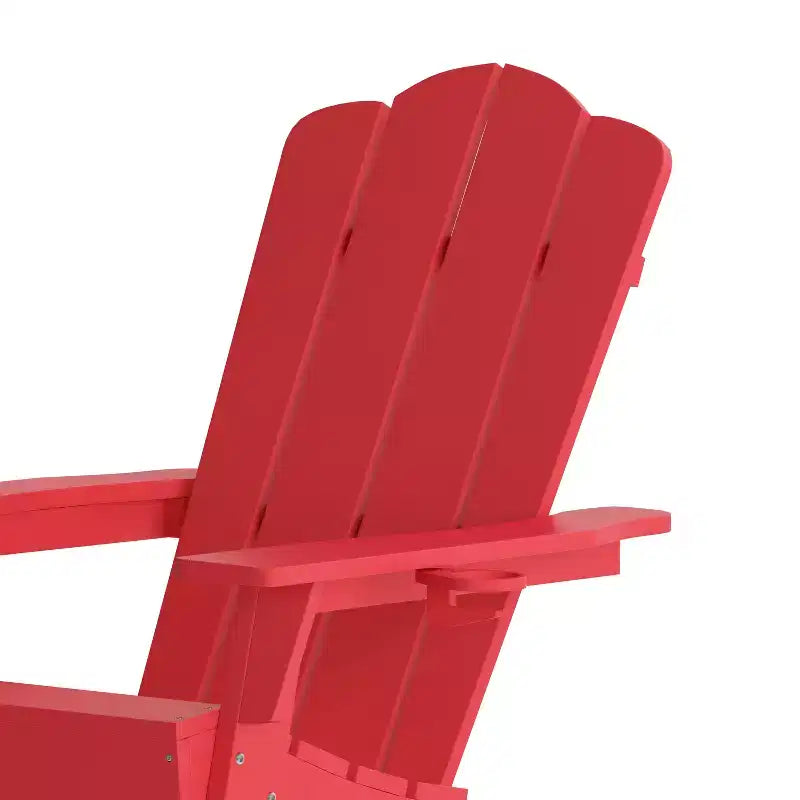 Flash Furniture Newport Sedia Adirondack con portabicchieri, sedia Adirondack in HDPE resistente alle intemperie