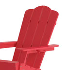 Flash Furniture Newport Sedia Adirondack con portabicchieri, sedia Adirondack in HDPE resistente alle intemperie