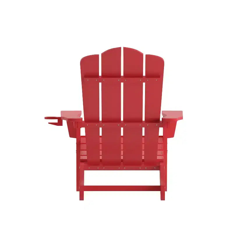 Flash Furniture Newport Sedia Adirondack con portabicchieri, sedia Adirondack in HDPE resistente alle intemperie