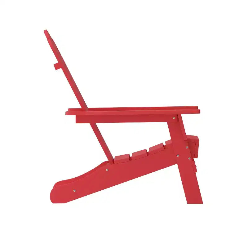 Flash Furniture Newport Sedia Adirondack con portabicchieri, sedia Adirondack in HDPE resistente alle intemperie