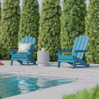 Flash Furniture Newport Sedia Adirondack con portabicchieri, sedia Adirondack in HDPE resistente alle intemperie
