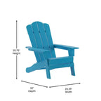 Flash Furniture Newport Sedia Adirondack con portabicchieri, sedia Adirondack in HDPE resistente alle intemperie