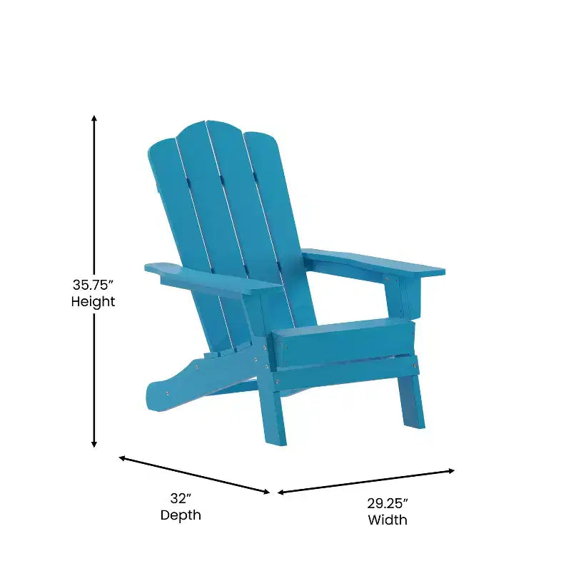 Flash Furniture Newport Sedia Adirondack con portabicchieri, sedia Adirondack in HDPE resistente alle intemperie