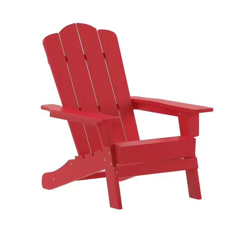 Flash Furniture Newport Sedia Adirondack con portabicchieri, sedia Adirondack in HDPE resistente alle intemperie
