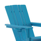 Flash Furniture Halifax HDPE Adirondack Chair with Cup Holder and Pull Out Ottoman, All-Weather HDPE Indoor/Outdoor Chair
