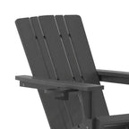 Flash Furniture Halifax HDPE Adirondack Chair with Cup Holder and Pull Out Ottoman, All-Weather HDPE Indoor/Outdoor Chair