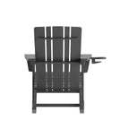 Flash Furniture Halifax HDPE Adirondack Chair with Cup Holder and Pull Out Ottoman, All-Weather HDPE Indoor/Outdoor Chair