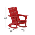 Flash Furniture Halifax HDPE Adirondack Chair with Cup Holder and Pull Out Ottoman, All-Weather HDPE Indoor/Outdoor Chair