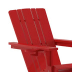Flash Furniture Halifax HDPE Adirondack Chair with Cup Holder and Pull Out Ottoman, All-Weather HDPE Indoor/Outdoor Chair