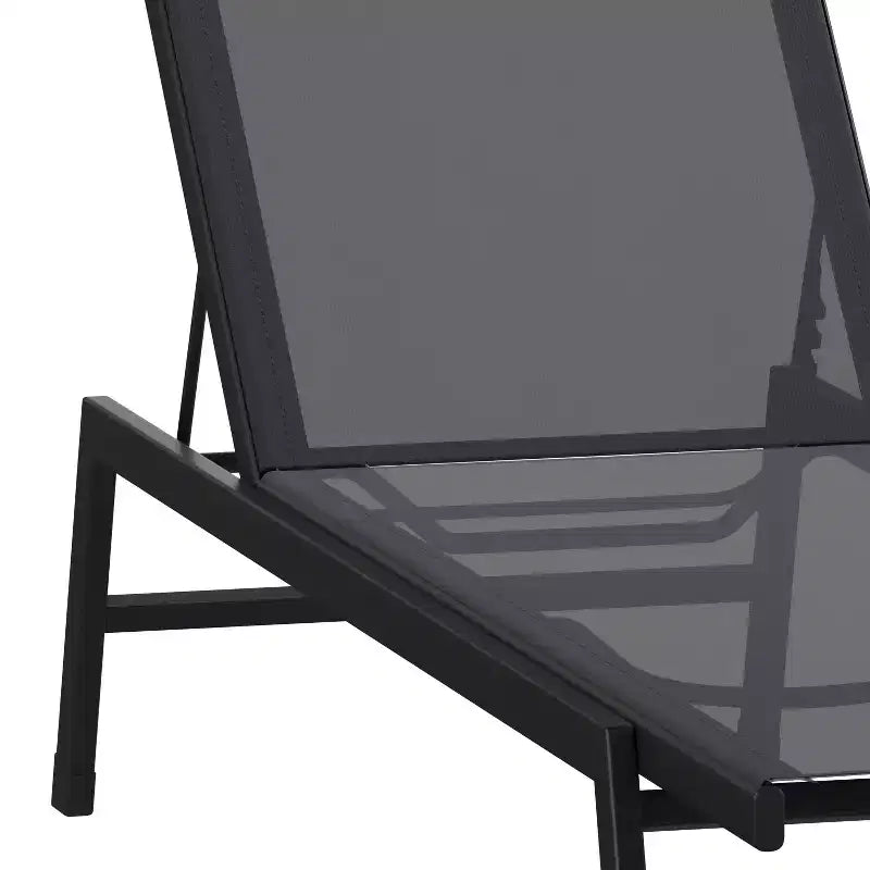 Flash Furniture Brazos Adjustable Chaise Lounge Chair, All-Weather Outdoor Five-Position Recliner