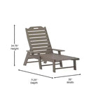 Flash Furniture Monterey Set of 2 Adjustable Adirondack Loungers with Cup Holders- All-Weather Indoor/Outdoor HDPE Lounge Chairs