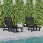 Flash Furniture Monterey Set of 2 Adjustable Adirondack Loungers with Cup Holders- All-Weather Indoor/Outdoor HDPE Lounge Chairs