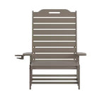 Flash Furniture Monterey Set of 2 Adjustable Adirondack Loungers with Cup Holders- All-Weather Indoor/Outdoor HDPE Lounge Chairs