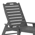 Flash Furniture Monterey Set of 2 Adjustable Adirondack Loungers with Cup Holders- All-Weather Indoor/Outdoor HDPE Lounge Chairs