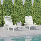 Flash Furniture Monterey Set of 2 Adjustable Adirondack Loungers with Cup Holders- All-Weather Indoor/Outdoor HDPE Lounge Chairs
