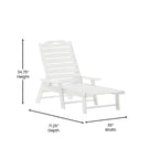 Flash Furniture Monterey Set of 2 Adjustable Adirondack Loungers with Cup Holders- All-Weather Indoor/Outdoor HDPE Lounge Chairs