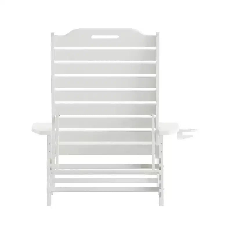 Flash Furniture Monterey Set of 2 Adjustable Adirondack Loungers with Cup Holders- All-Weather Indoor/Outdoor HDPE Lounge Chairs