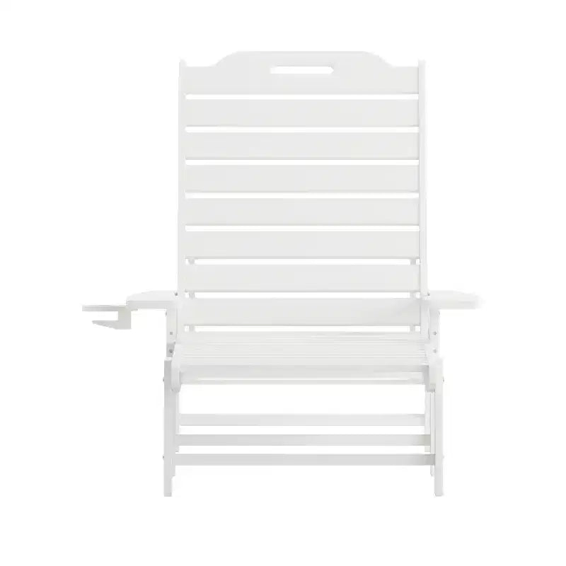 Flash Furniture Monterey Set of 2 Adjustable Adirondack Loungers with Cup Holders- All-Weather Indoor/Outdoor HDPE Lounge Chairs